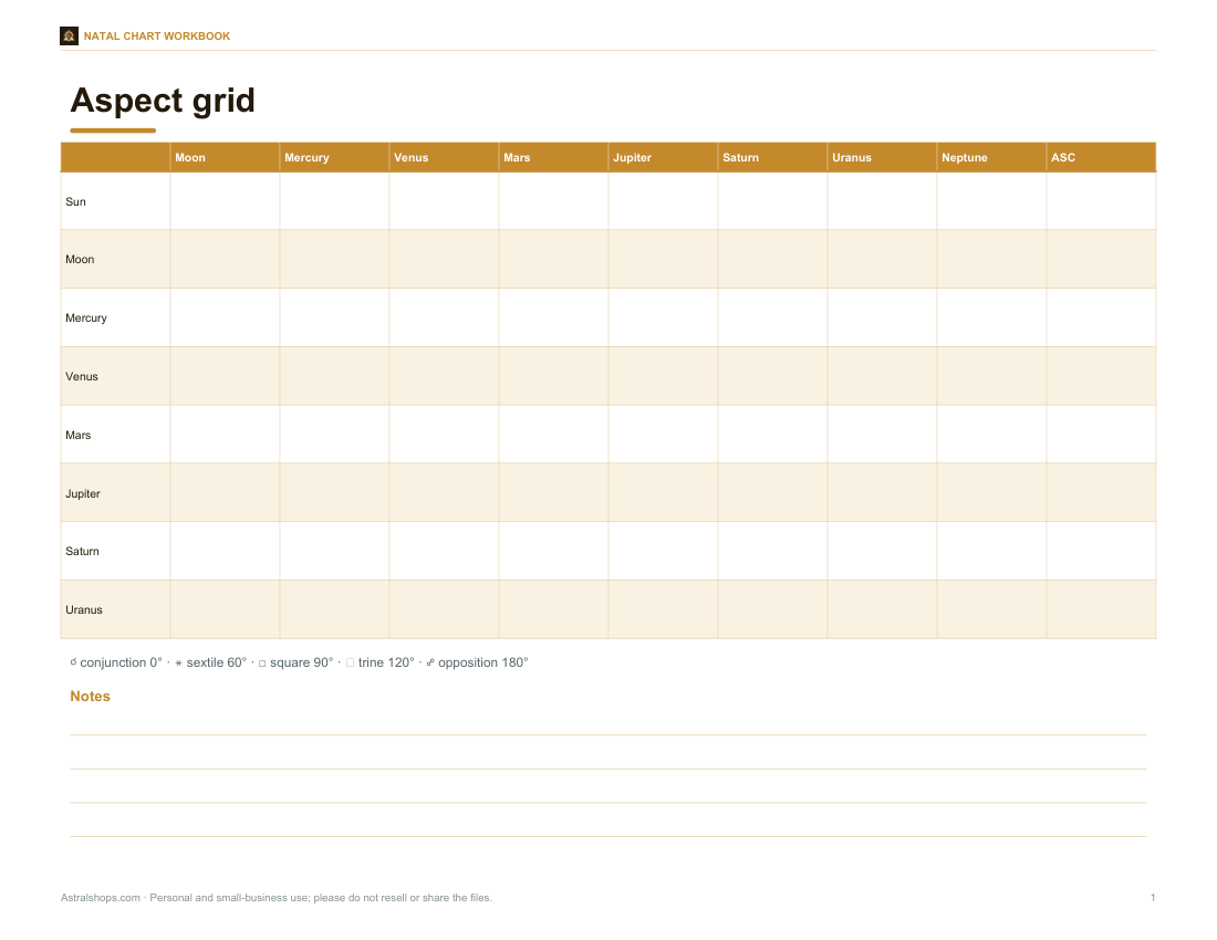 Preview of the first page of Aspect grid (PDF)